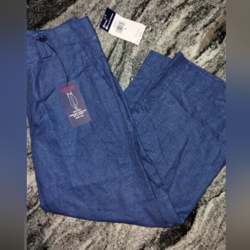 Chaps NWT cropped trouser, mid rise, wide leg size 4 - Picture 9 of 9